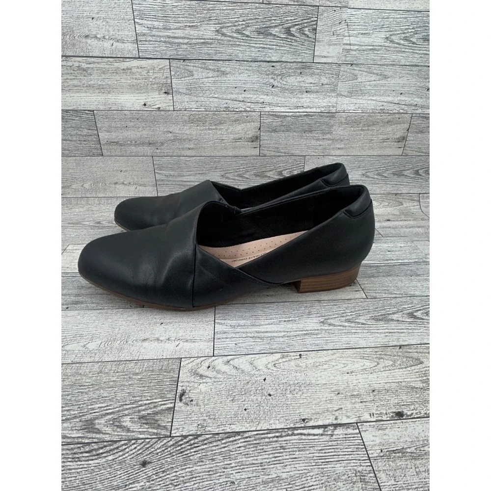 Clarks Collection Black Leather Ultimate Comfort Loafers Flats Women Sz 9W